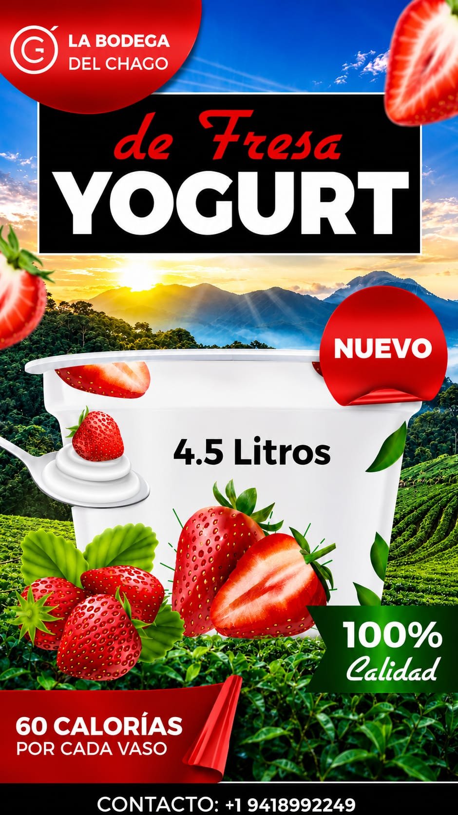 Yogurt de Fresa Espeso - tanquetas de 4.5 Litros *Nuevo Producto de Calidad