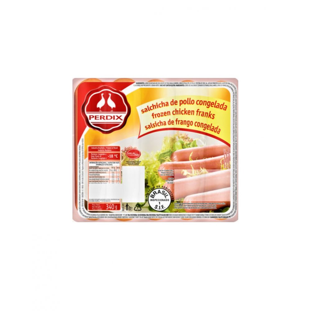 Salchichas de Pollo Calidad Premium Perdix- 340 g *10 unidades